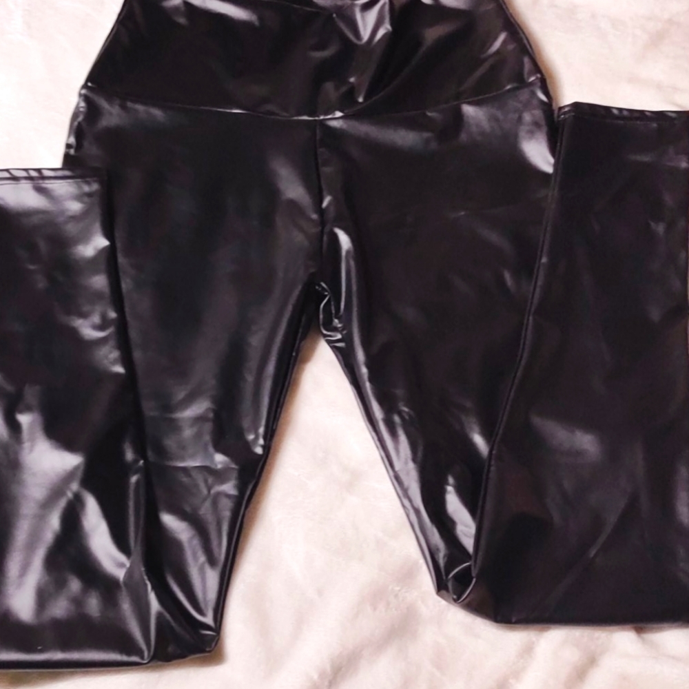 Faux Leather High Waisted Leggings